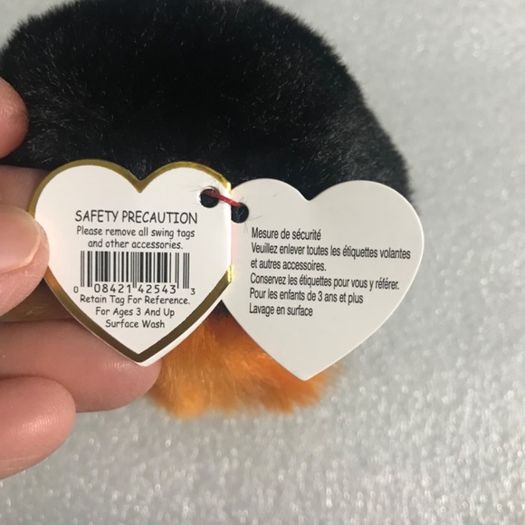 Ty Puffies (Beanie Balls) - WHODINI the 2023 Halloween Orange Owl (3 inch) - Picture 11 of 16